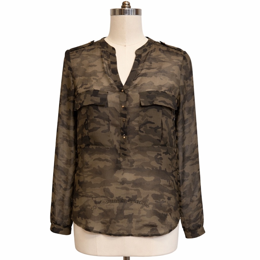 Zara Camouflage Button Down Shirt
